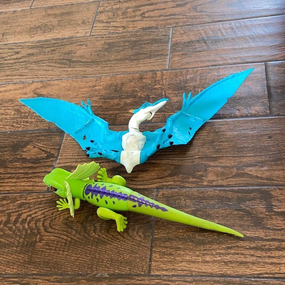 By 2 Zuru Robo Alive Dino rodacty Blue and White Pterosaur Action Figure Boy Toy